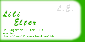 lili elter business card